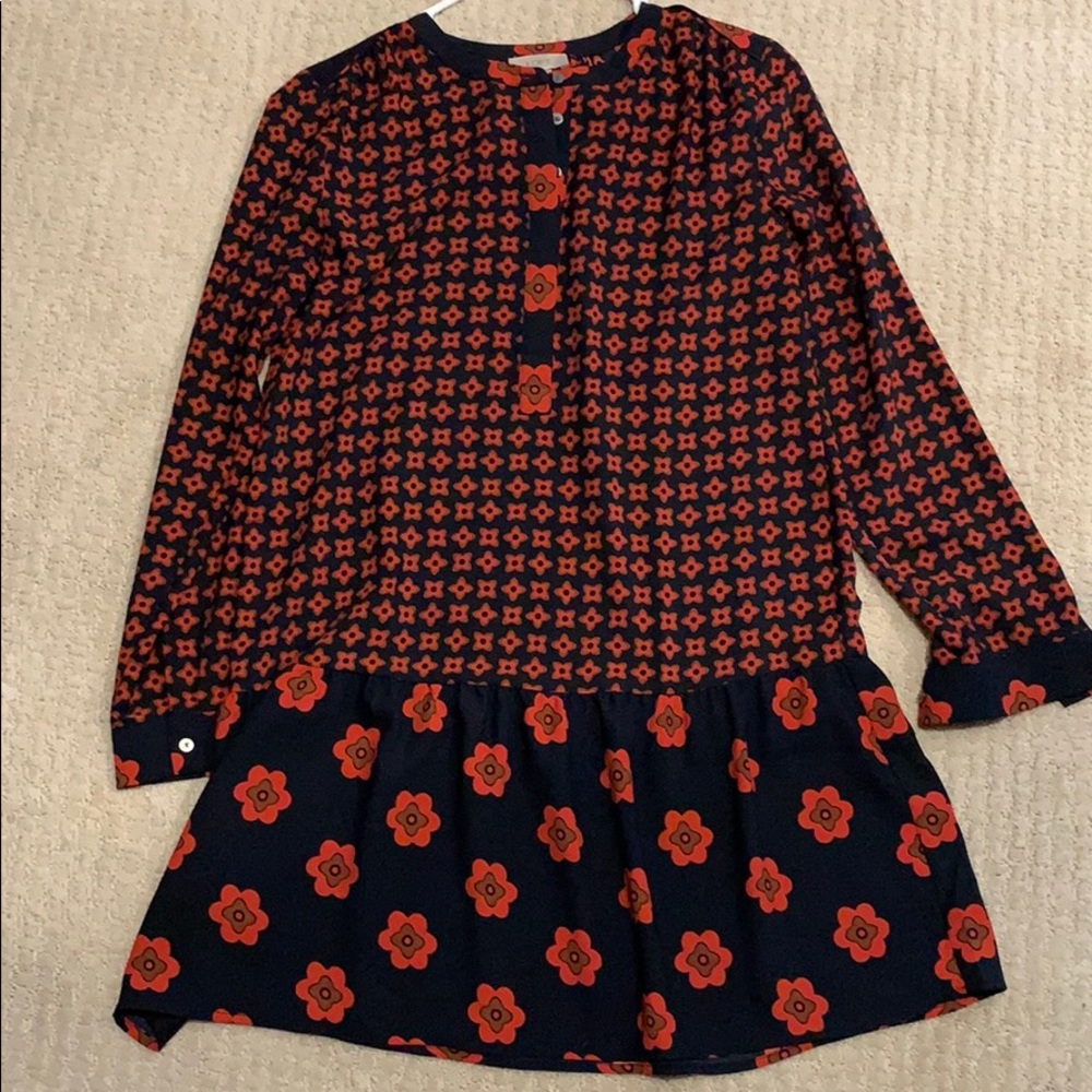 Navy and red dress